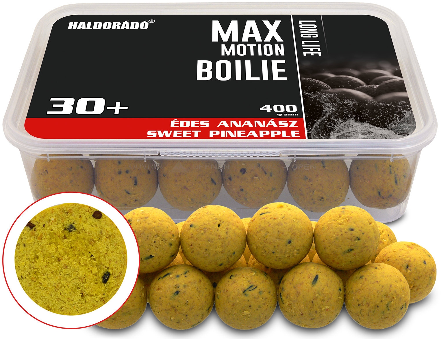 Haldorádó Boilies Max Motion Long Life 400 g 30 mm Sladký ananás