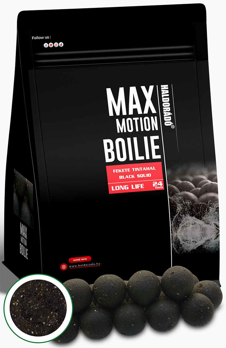 Haldorádó Boilies Max Motion Long Life 800 g 24 mm Čierna chobotnica