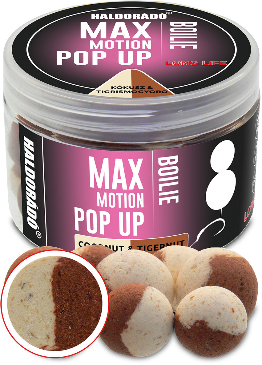 Haldorádó Pop-Up Boilies Max Motion 50 g 16 + 20 mm Kokos/Tigrí orech