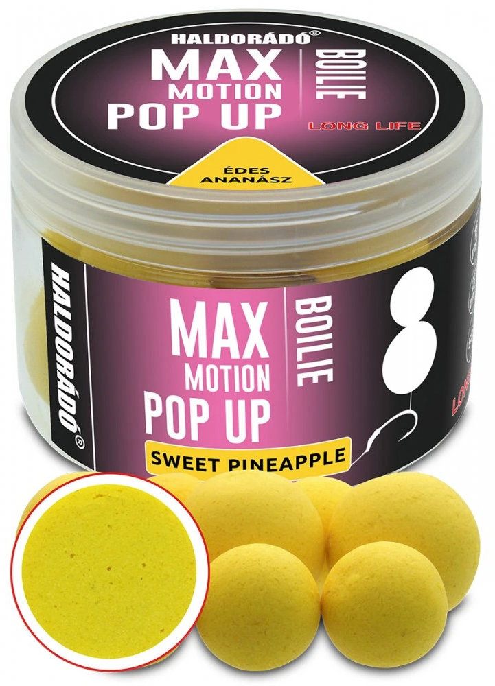 Haldorádó Pop-Up Boilies Max Motion 50 g 16 + 20 mm Sladký ananás