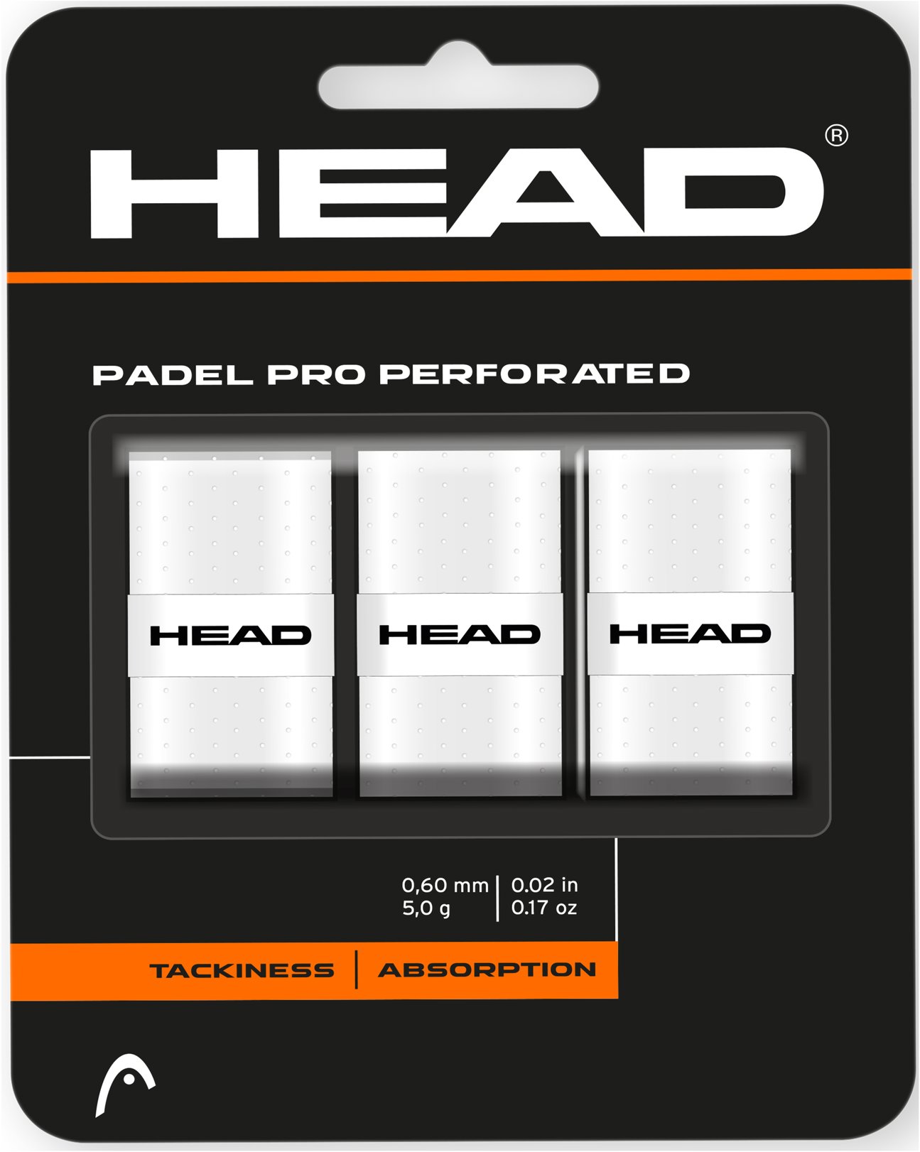 Head Padel Pro Perforated 3 ks white