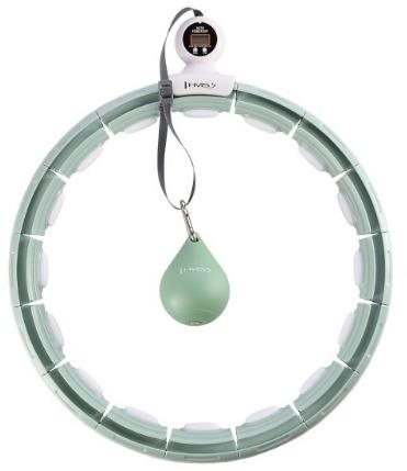 HMS Zelená hula hoop obruč so závažím, magnetmi a počítadlom HHM15