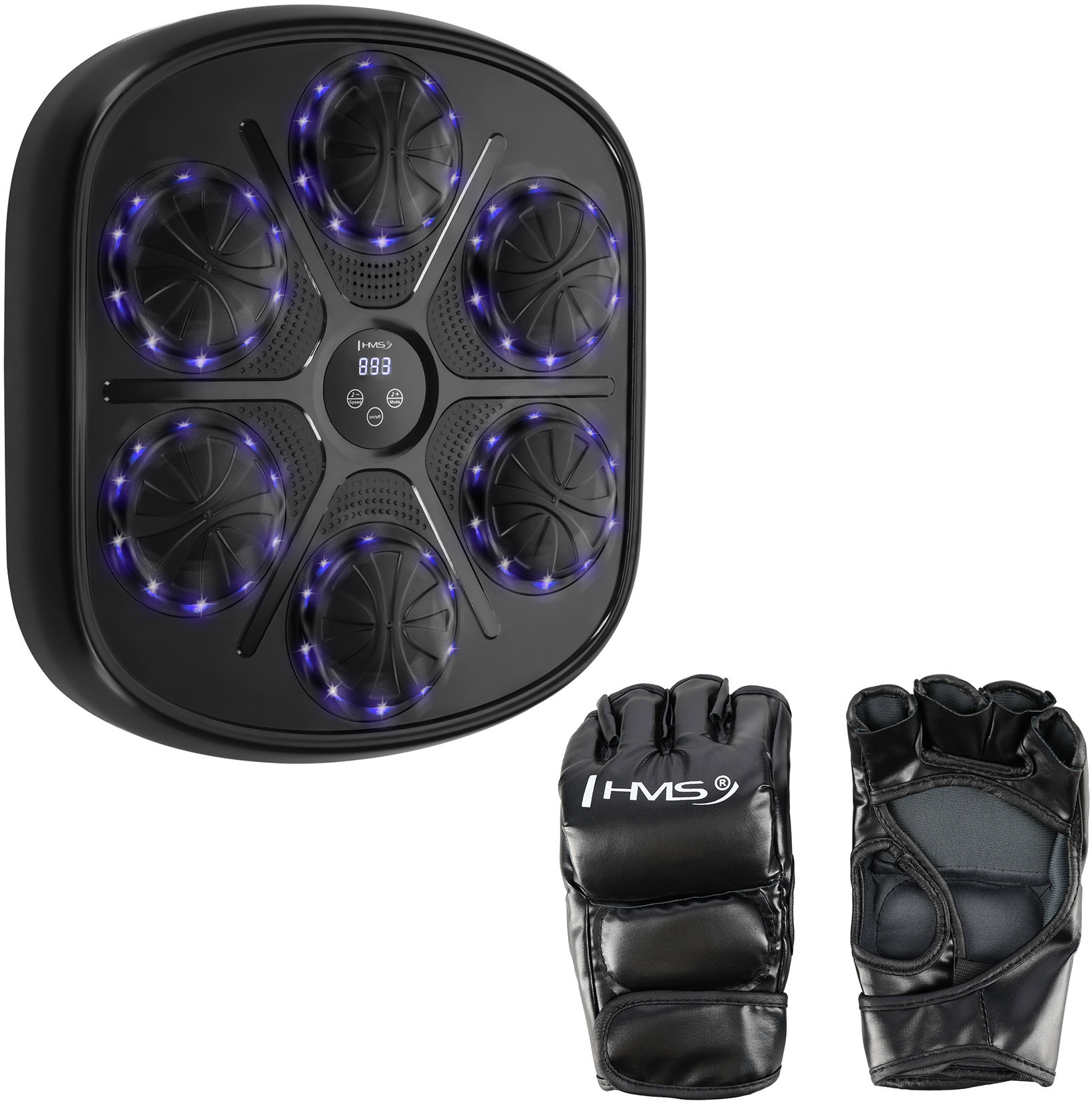 HMS Elektronický boxerský terč TB03 s LED, Bluetooth a rukavicami