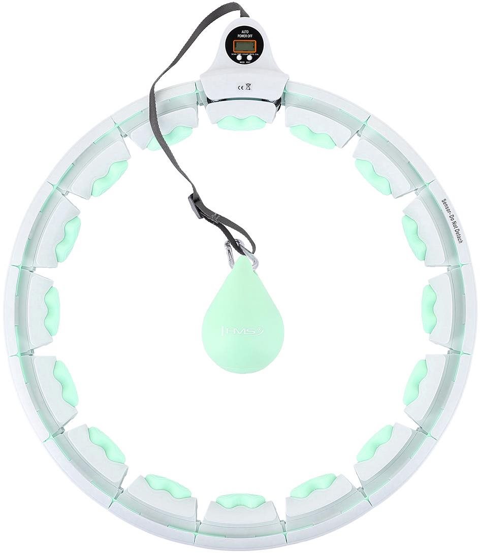 HHW06 zelená masážna hula hop obruč so závažím a počítadlom HMS