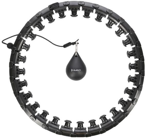 HHW12 plus size čierna masážna hula hop obruč so závažím HMS