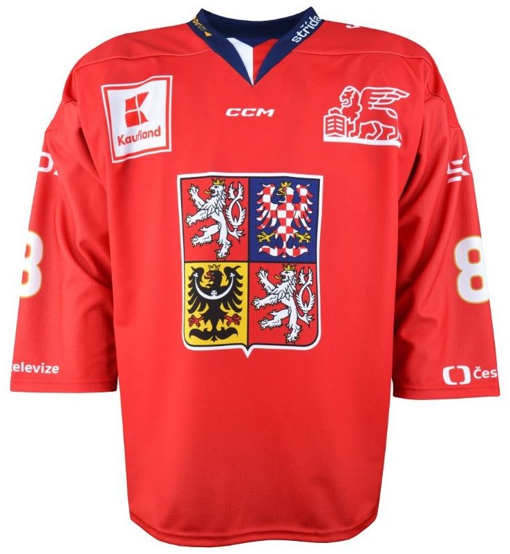 CCM Reprezentačný dres s reklamou červený Pastrňák, Senior, L