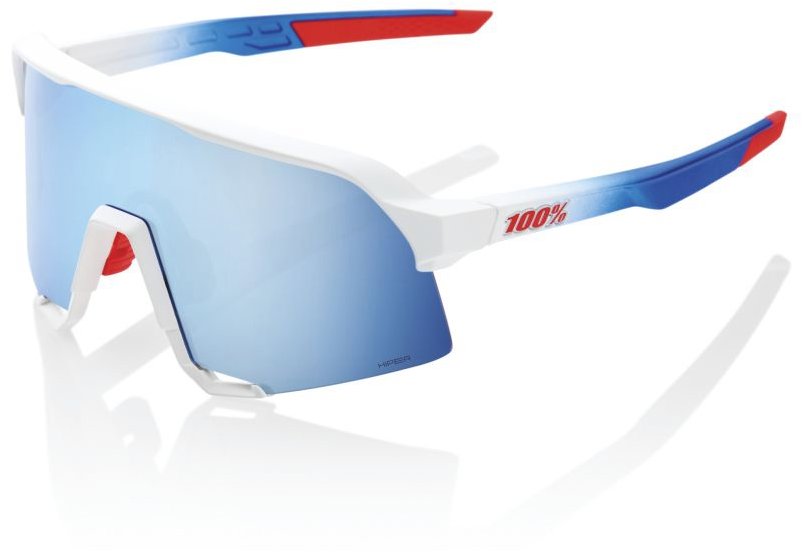 100% Speedlab S3 Total Energy Team Matte White/Metallic Blue HiPER Blue Multilayer Mirror Lens