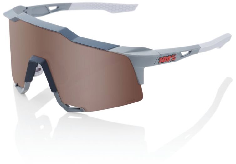 100% Speedlab Speedcraft Soft Tact Stone Grey HiPER Crimson Silver Mirror Lens