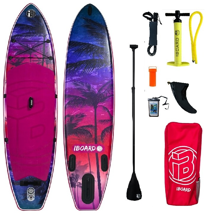 iBOARD 11' Paddleboard 1 Purple Palm 335 × 82 × 15 cm