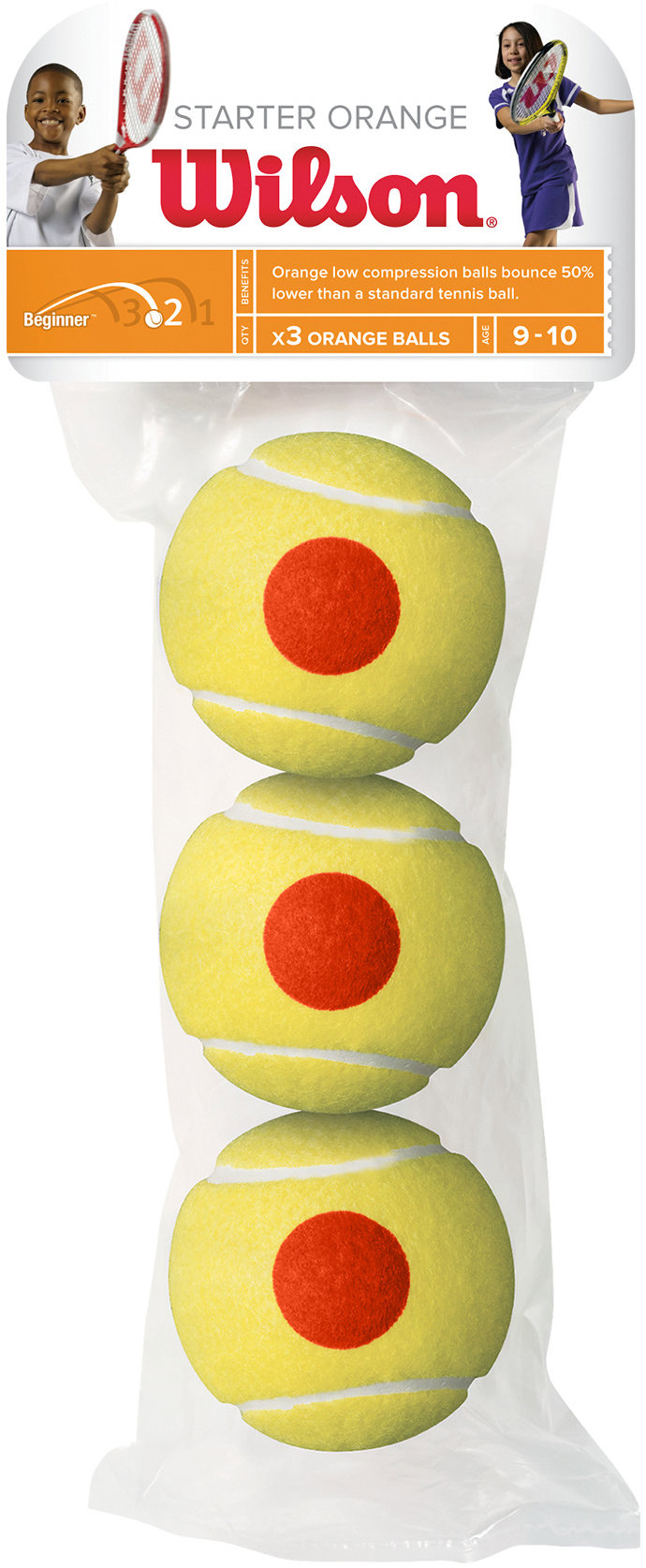 Wilson STARTER ORANGE TBALL 3 PACK
