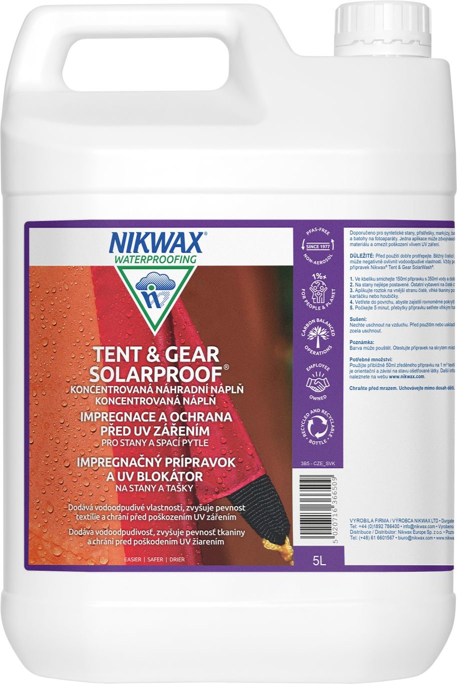 NIKWAX Concentrated Tent & Gear SolarProof 5 l