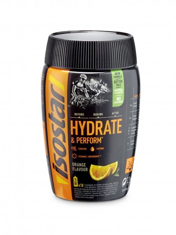 Isostar 400 g powder hydrate & perform, pomaranč