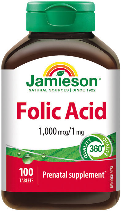 JAMIESON Folic acid 1 000 mcg 100 tabliet