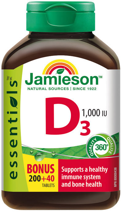 JAMIESON Vitamín D3 1000 IU 200 + 40 tabliet