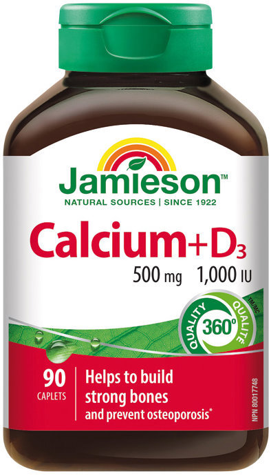 JAMIESON Calcium 500 mg + D3 1000 IU 90 kapsúl