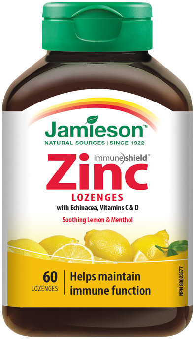 JAMIESON Zinc Lozenges + C + D Lemon 60 pastiliek