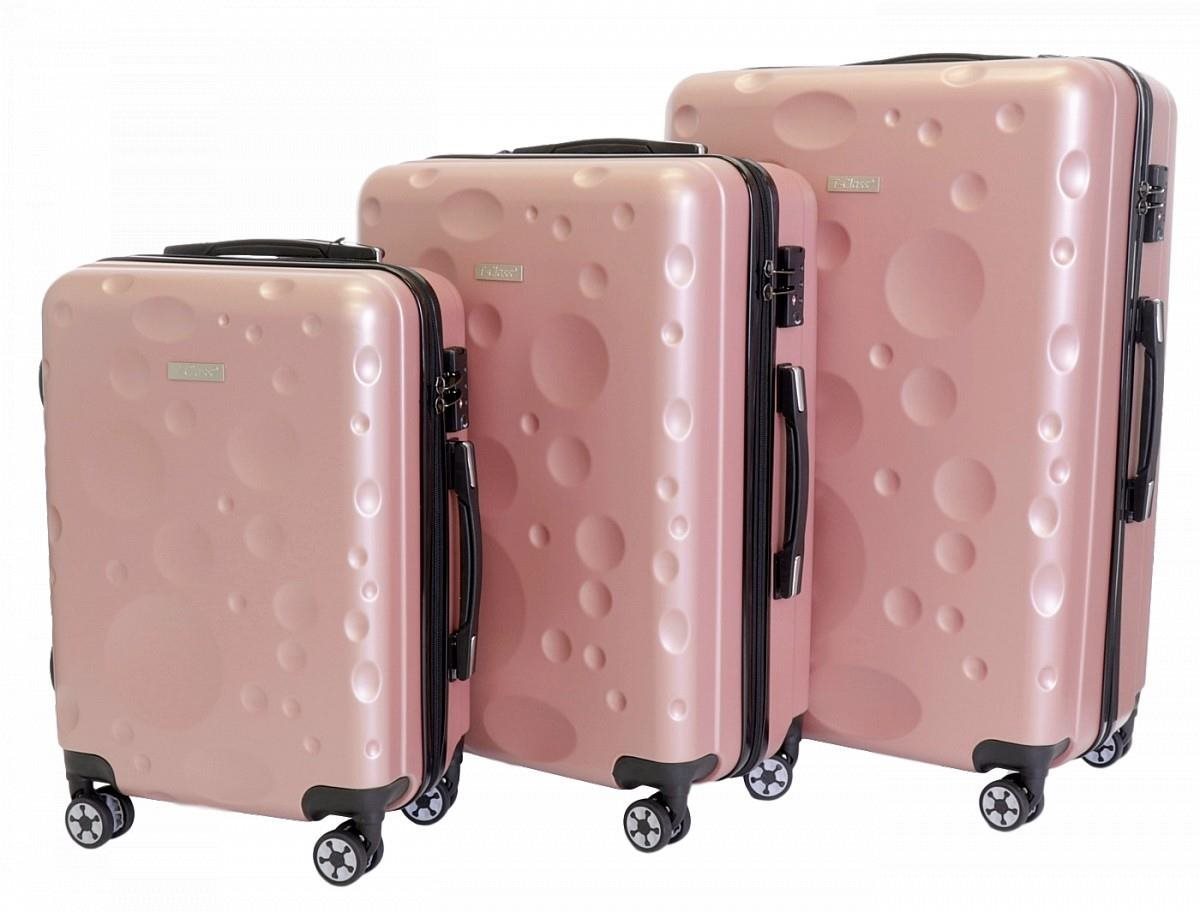 Sada 3 kufrov T-class 628, (ružové) TSA zámok, veľkosť M, L, XL