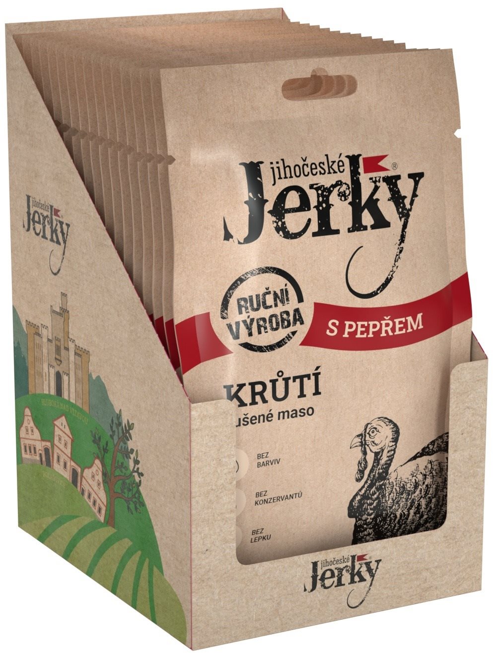 Jihočeské Jerky Morčacie s korením 20 ks