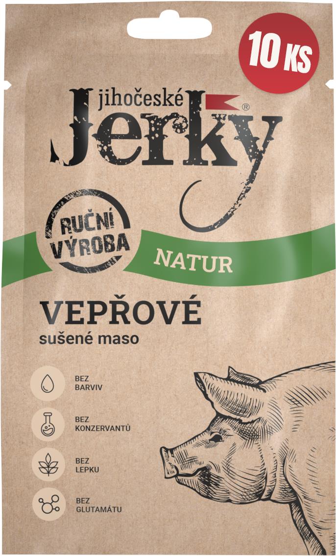 Jihočeské Jerky Bravčové natur 200 g (10× 20 g)