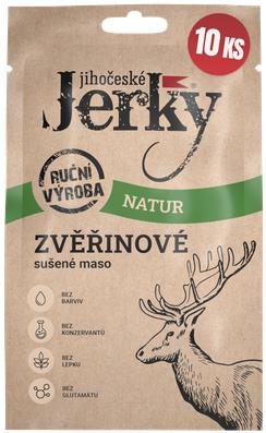 Juhočeské Jerky Zverinové natur 200 g (10× 20 g)