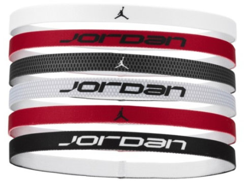 Jordan Elastic Šport čelenky biele/červené/čierne 6 ks