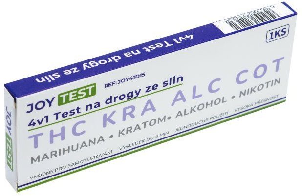 JoyTest 4 v 1 Test na drogy zo slín THC Kratom Alkohol Nikotín 1 ks