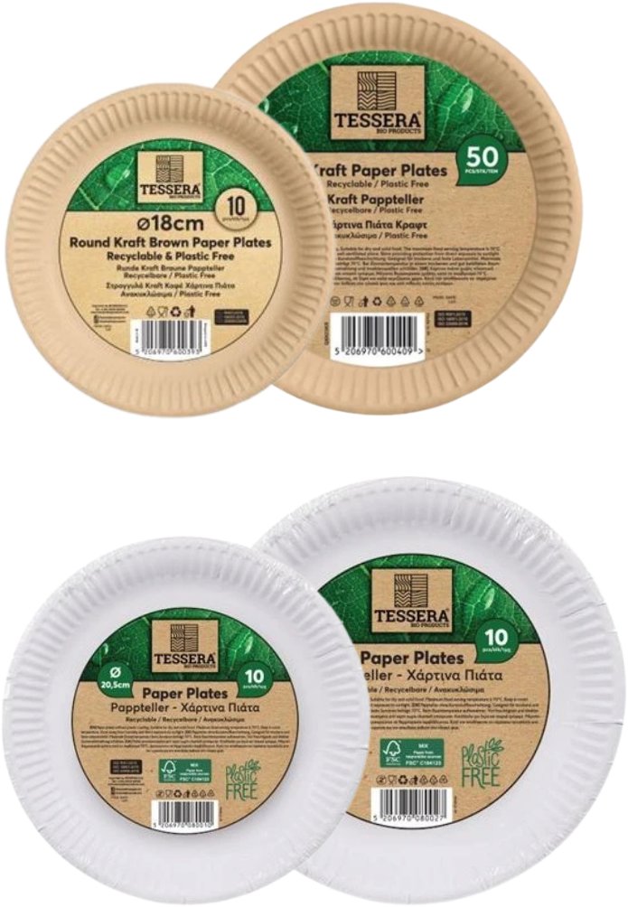 Intertan SA Sada papierových tanierov (18 cm + 23 cm) 4 × 10 ks