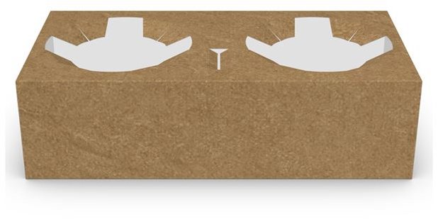 Intertan SA Papierové držiaky nápojov 2 priehradky Kraft, 30 ks