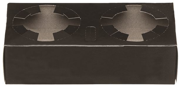 Intertan SA Papierové držiaky nápojov 2 priehradky, čierne matné, 30 ks