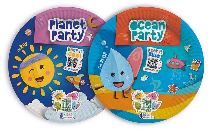 Intertan SA Tessera Tanier papierový pre deti 18 cm Drop & Ray, 2× 8 ks