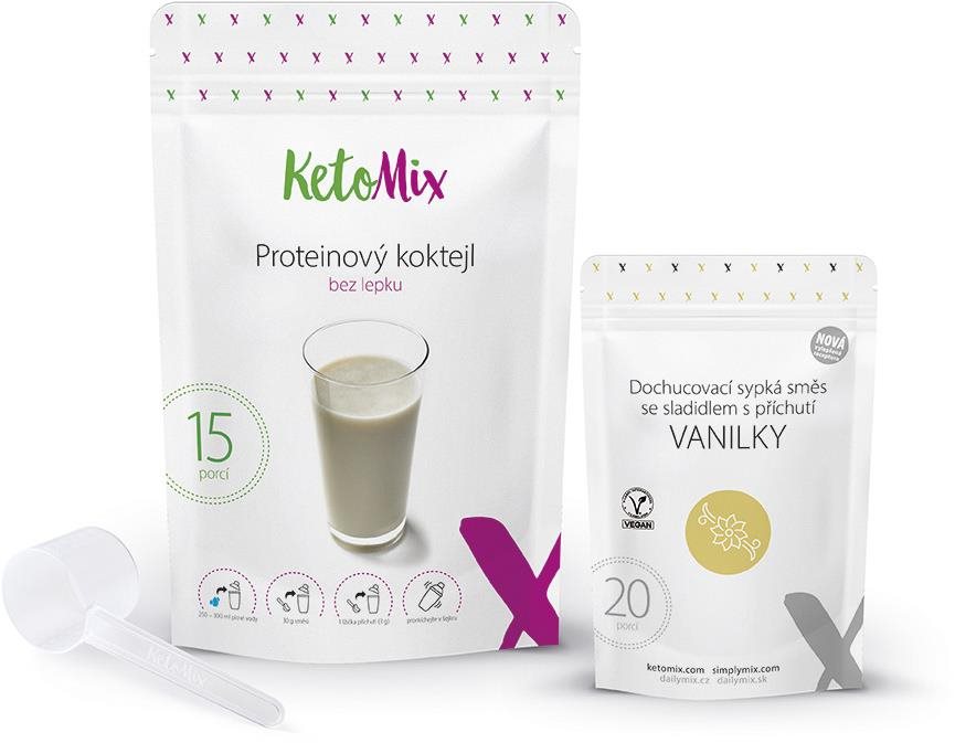 KetoMix Proteínový koktejl KetoMix 450 g – 15 porcií (vanilka)