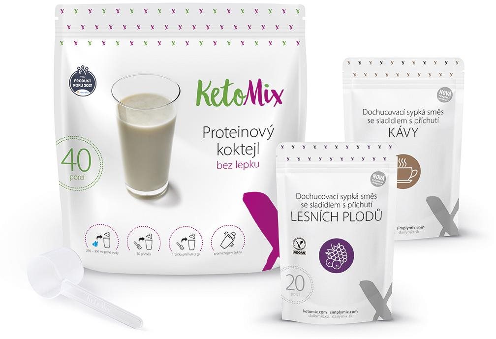 KetoMix Proteínový koktejl KetoMix 1 200 g – 40 porcií (káva, lesné plody)