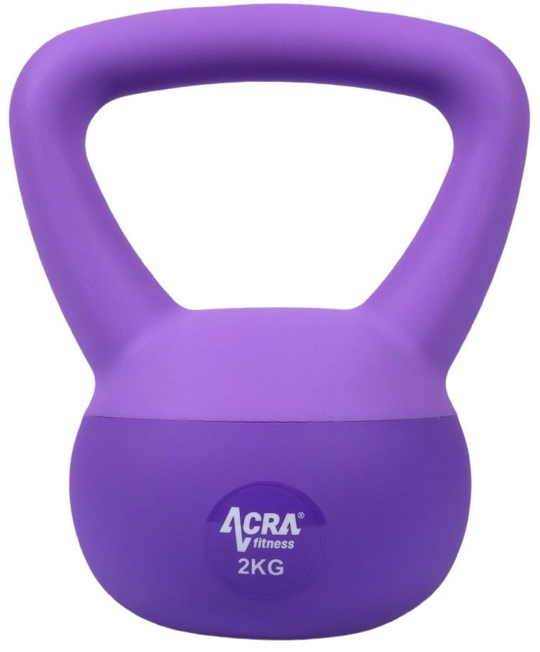 ACRA Soft PVC Kettlebell 2 kg, fialový