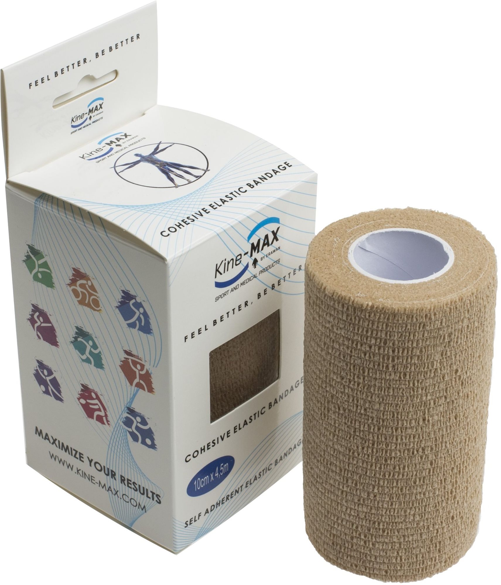 Kine-MAX Cohesive Elastic Bandage 10 cm × 4,5 m, telové