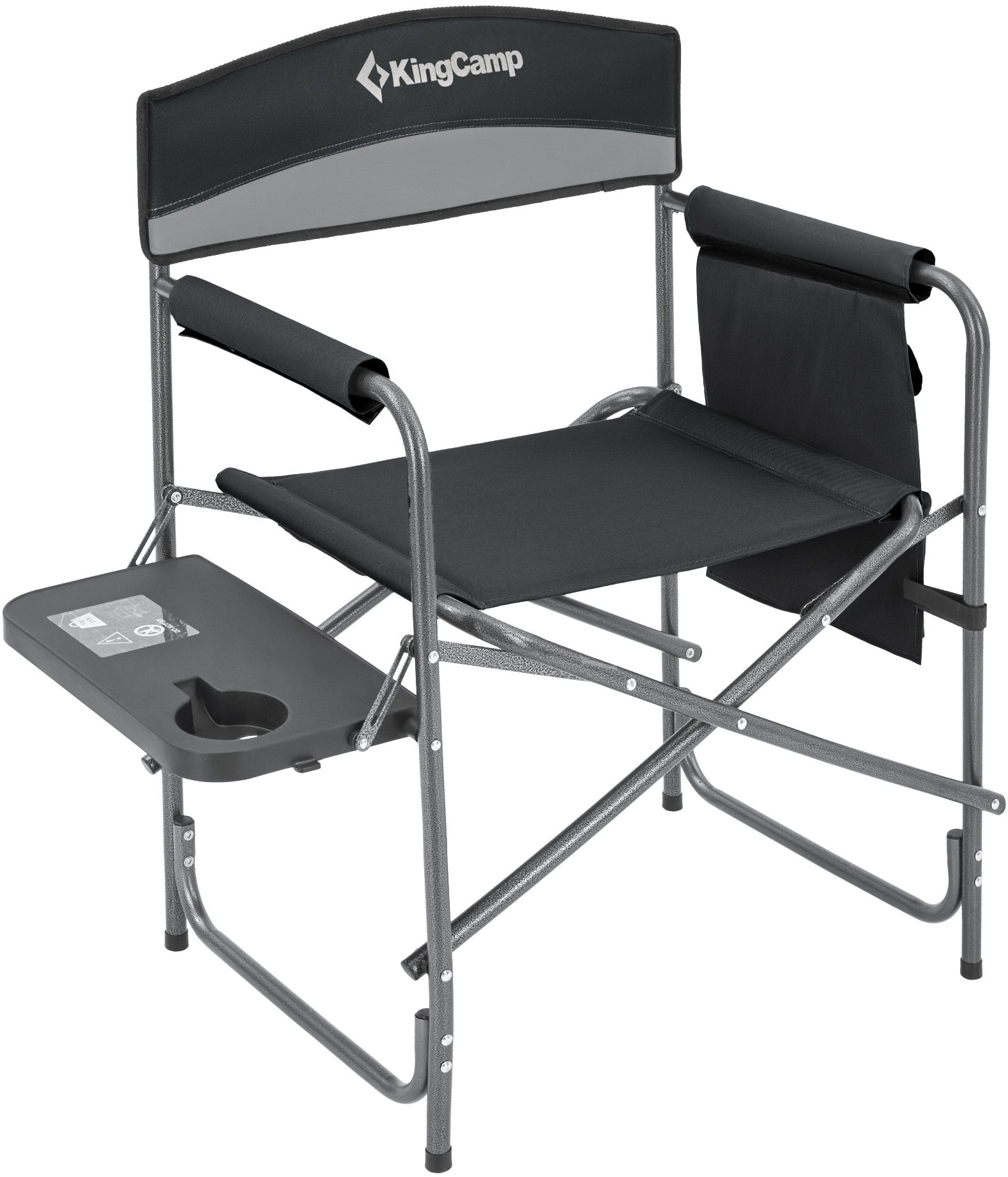 KING CAMP s opěrkami ASH B10, černo - šedá