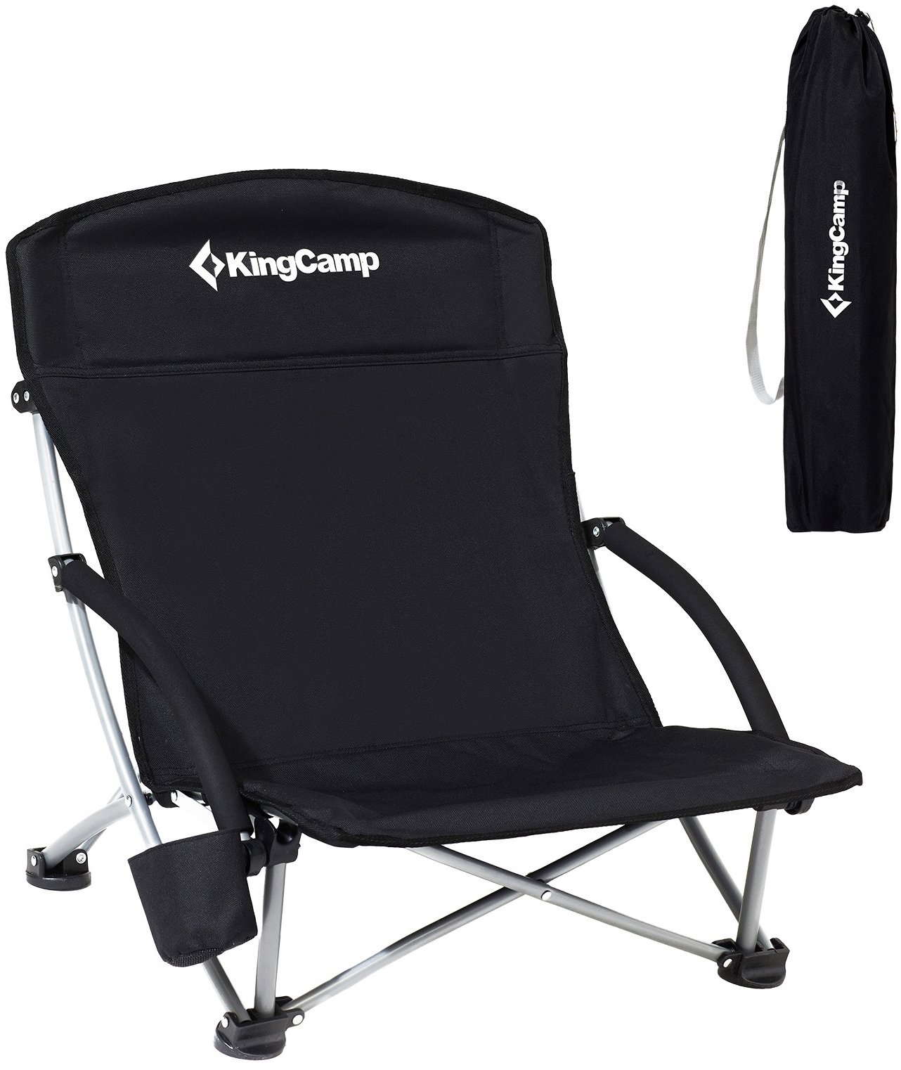 KING CAMP Deluxe s opierkami, oceľ – čierna