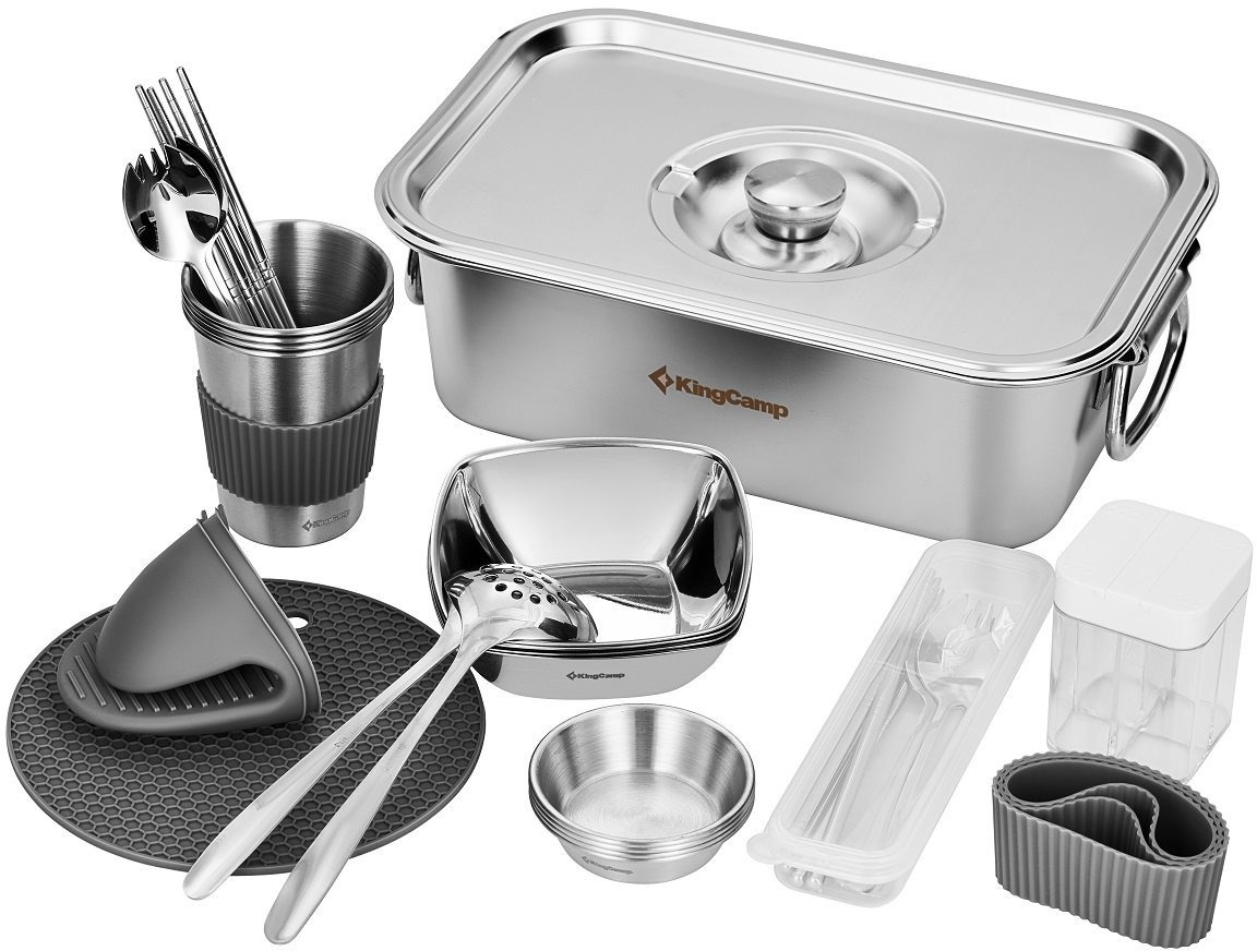 KingCamp 4 People Stainless Steel Hot Pot Set