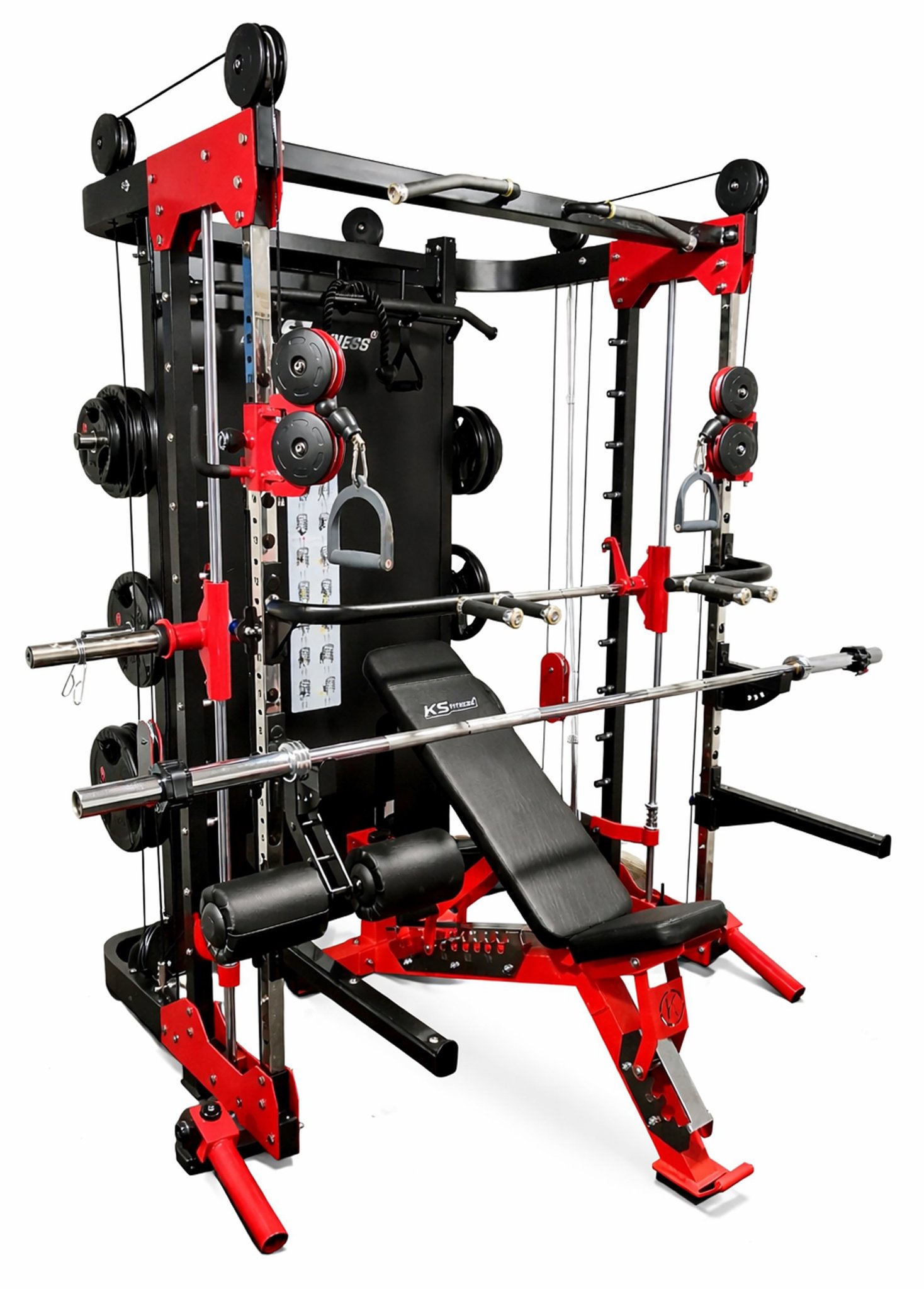 KUBIsport posilovací klec s multipressem a závažím 2 × 100 kg, nosnost 1000 kg