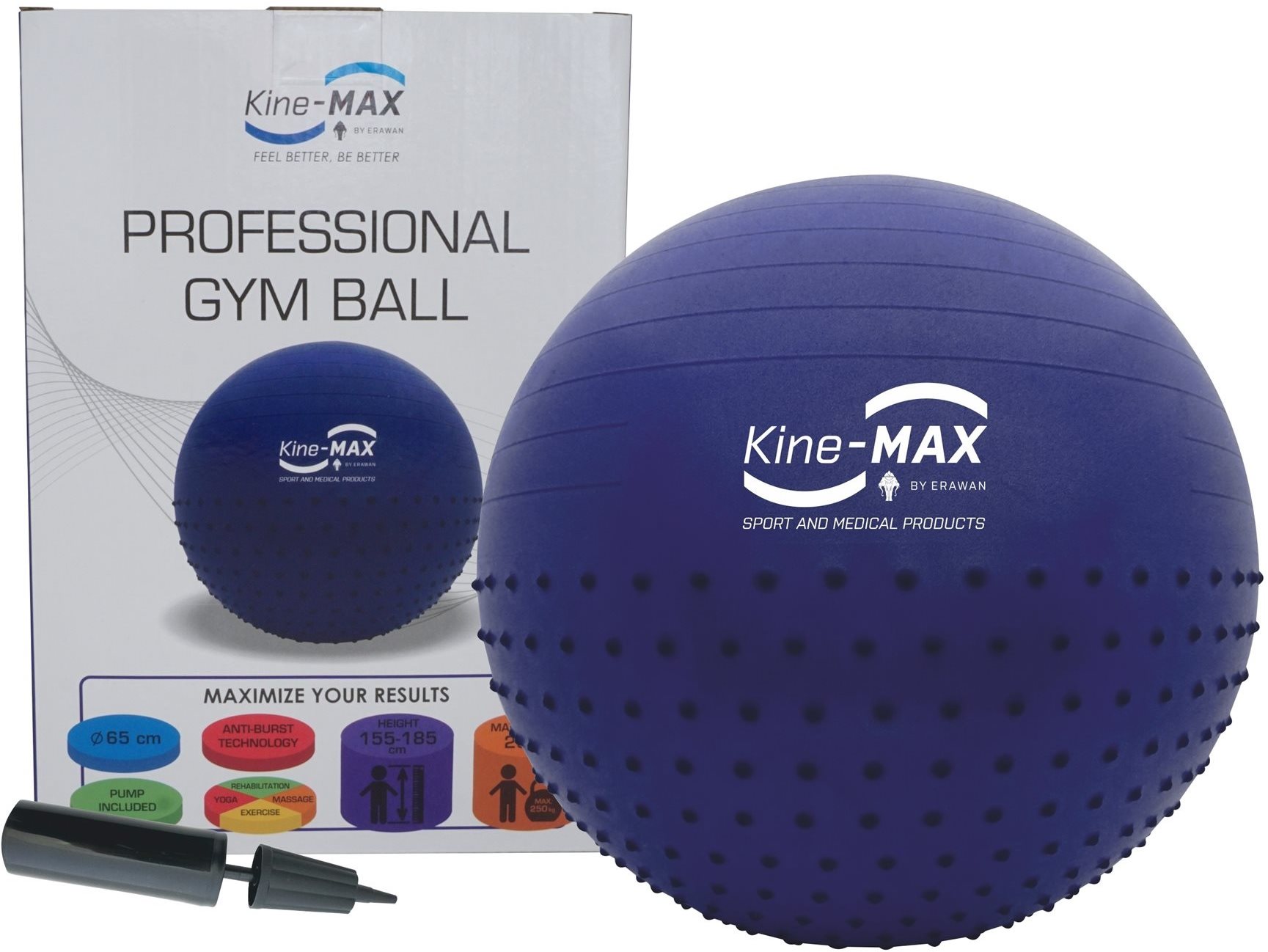 Kine-MAX Professional GYM Ball – modrá