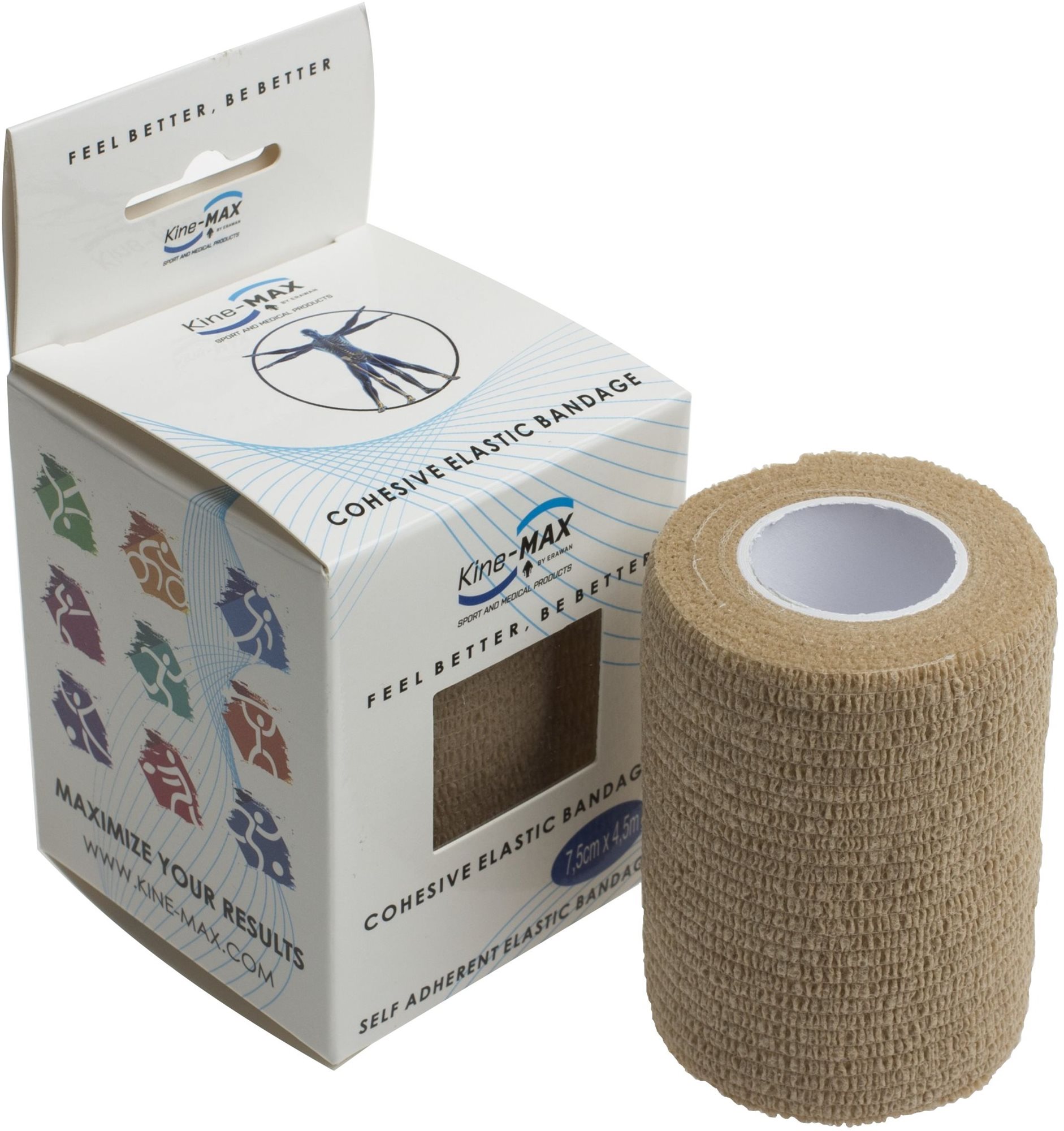 Kine-MAX Cohesive Elastic Bandage 7,5 cm × 4,5 m, telové