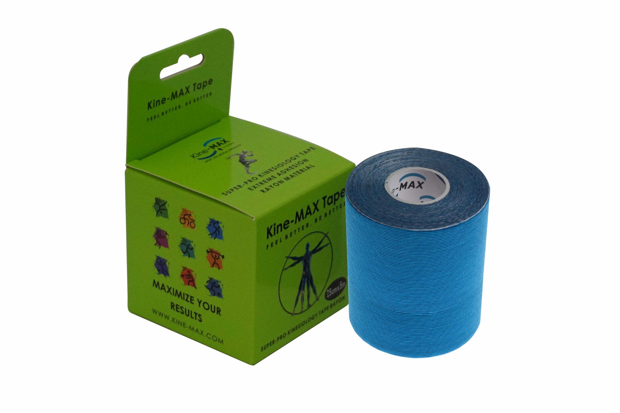Kine-MAX SuperPro Rayon 7,5 cm kinesiology tape modrá