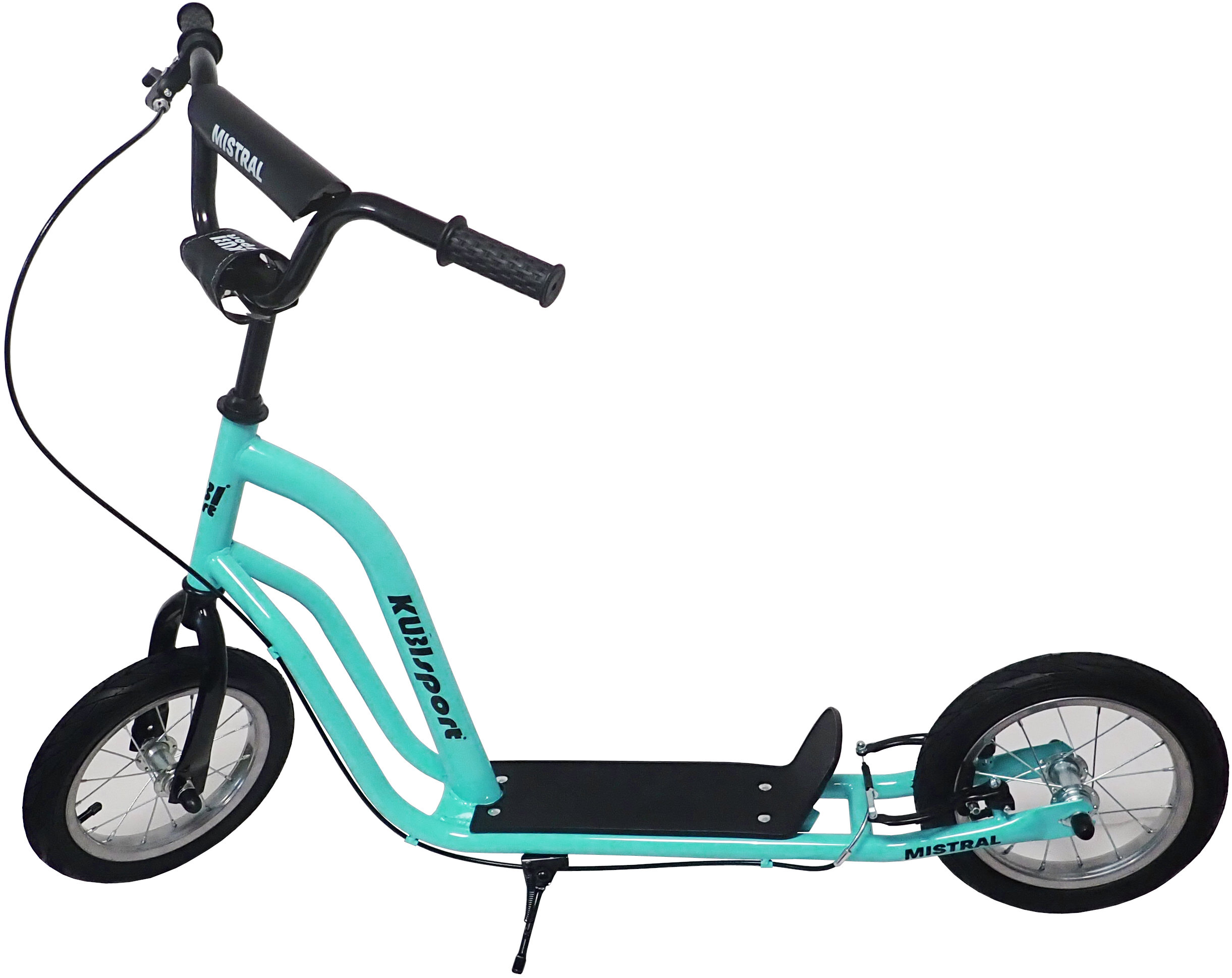 KUBIsport Koloběžka s nafukovacími koly 12" Mistral tyrkysová