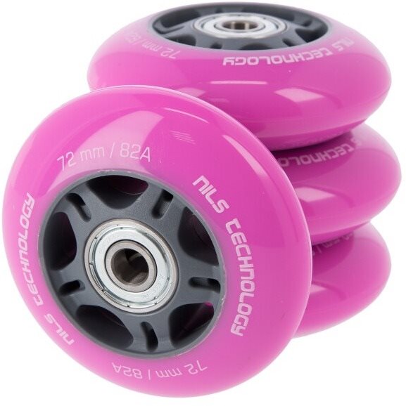 NILS EXTREME PU kolieska s ložiskami 72 × 24 mm ABEC 7 ružové