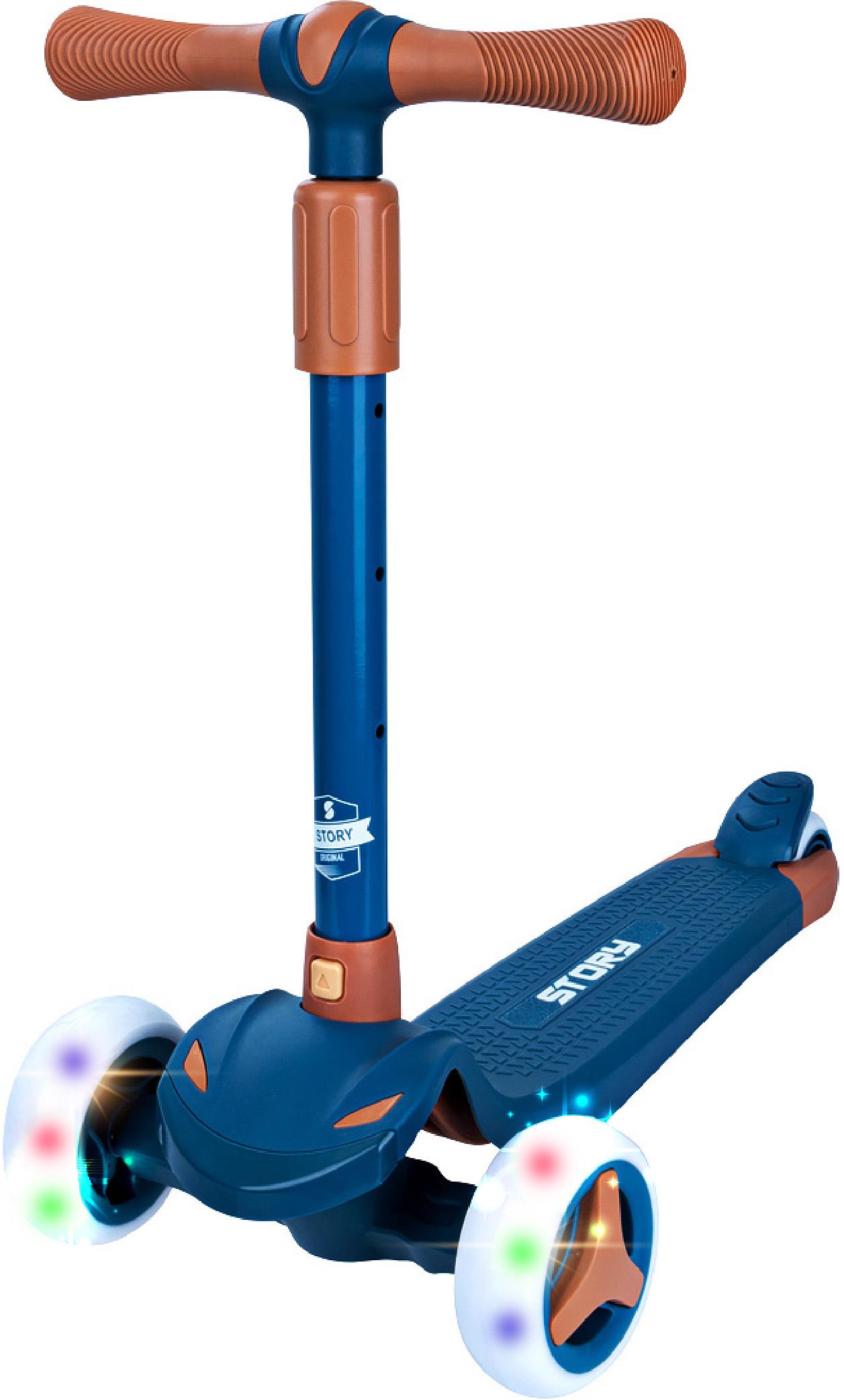 Story Mini Friends s LED kolieskami scooter, modrá