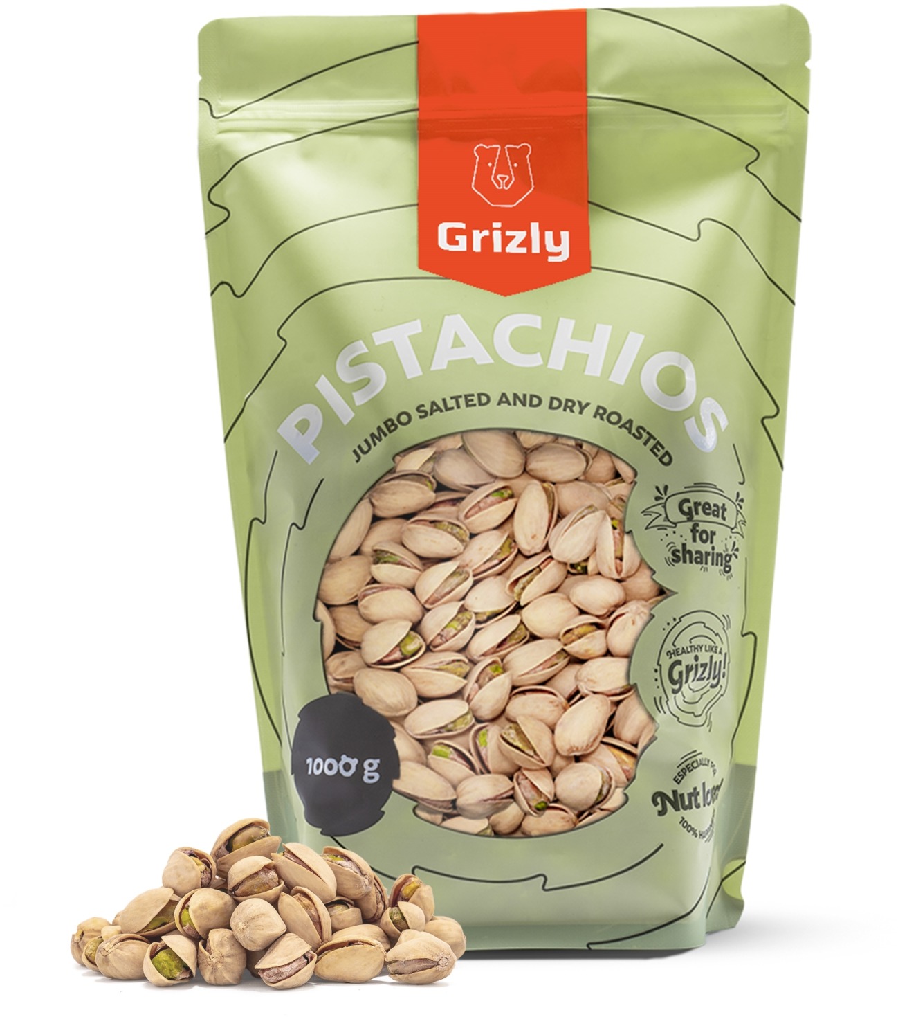Grizly Pistácie pražené solené Jumbo 1000 g