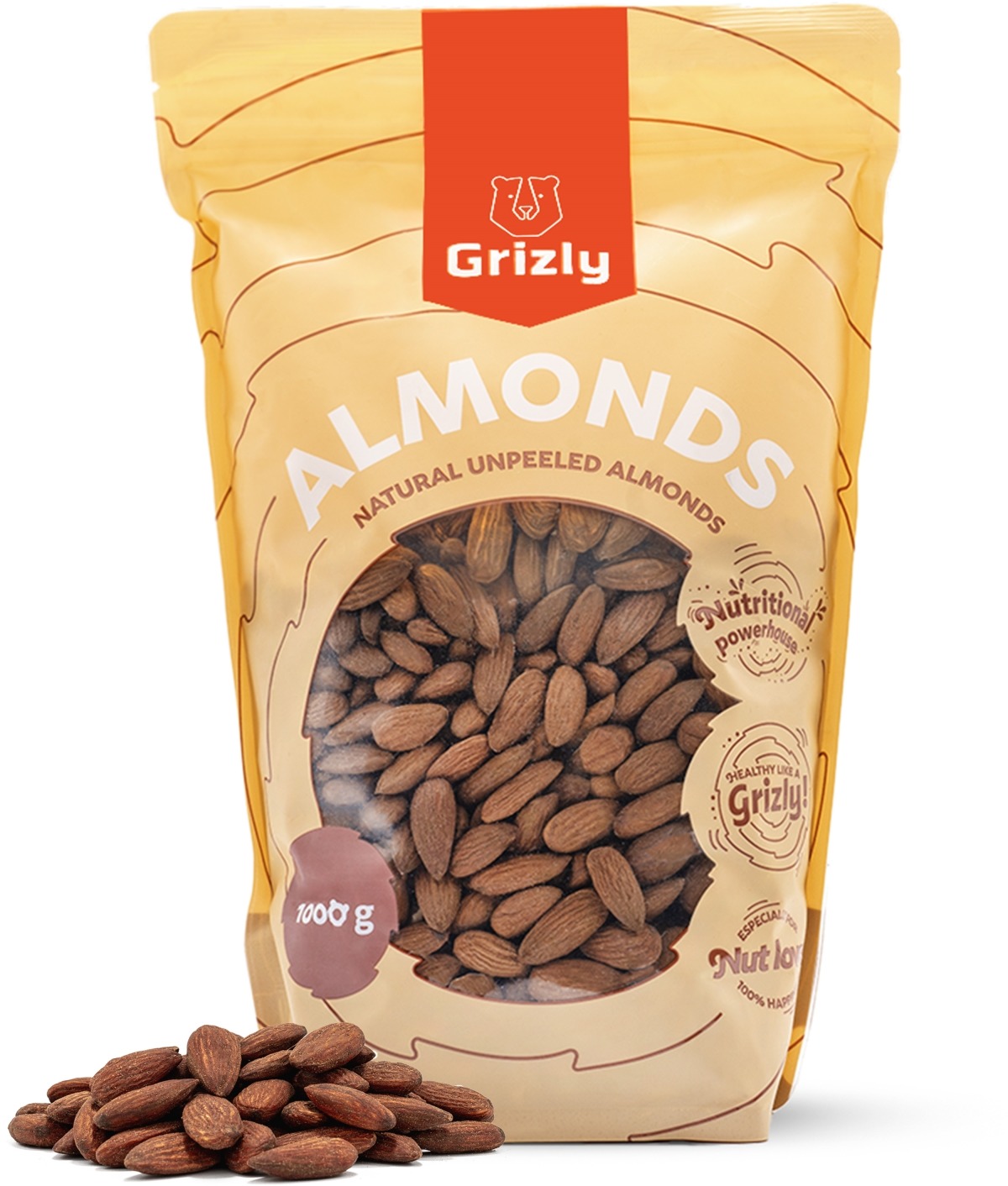 Grizly Mandle Natural nelúpané 1000 g