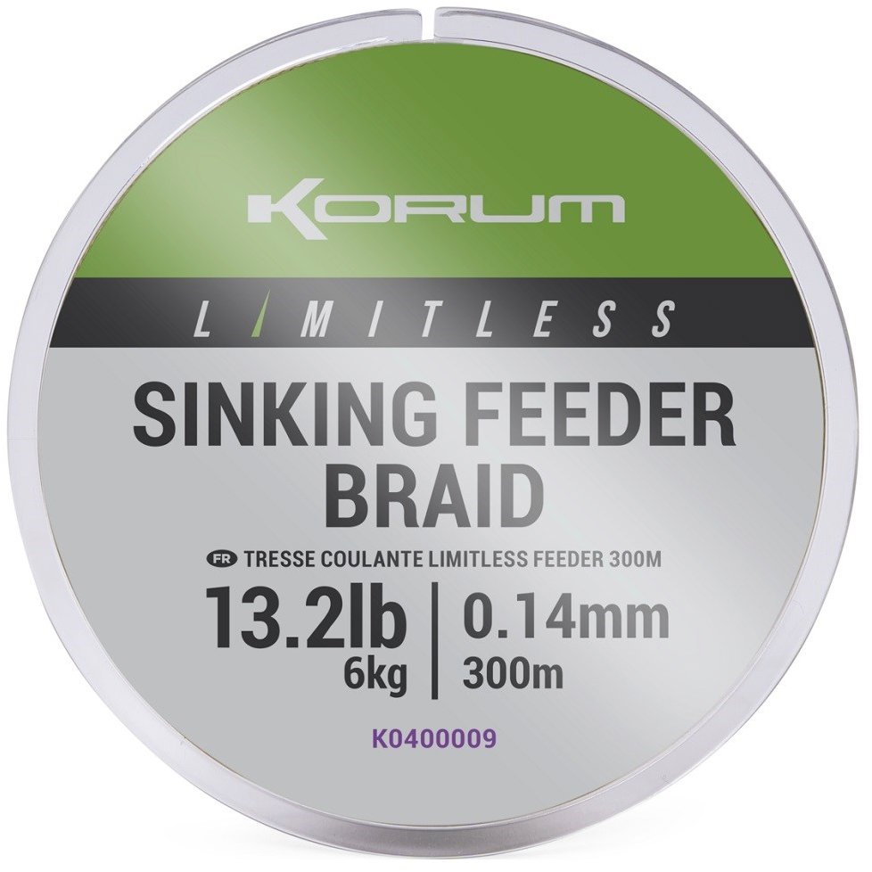 KORUM Šnúra Limitless Sinking Feeder Braid 300 m 0,14 mm 6 kg