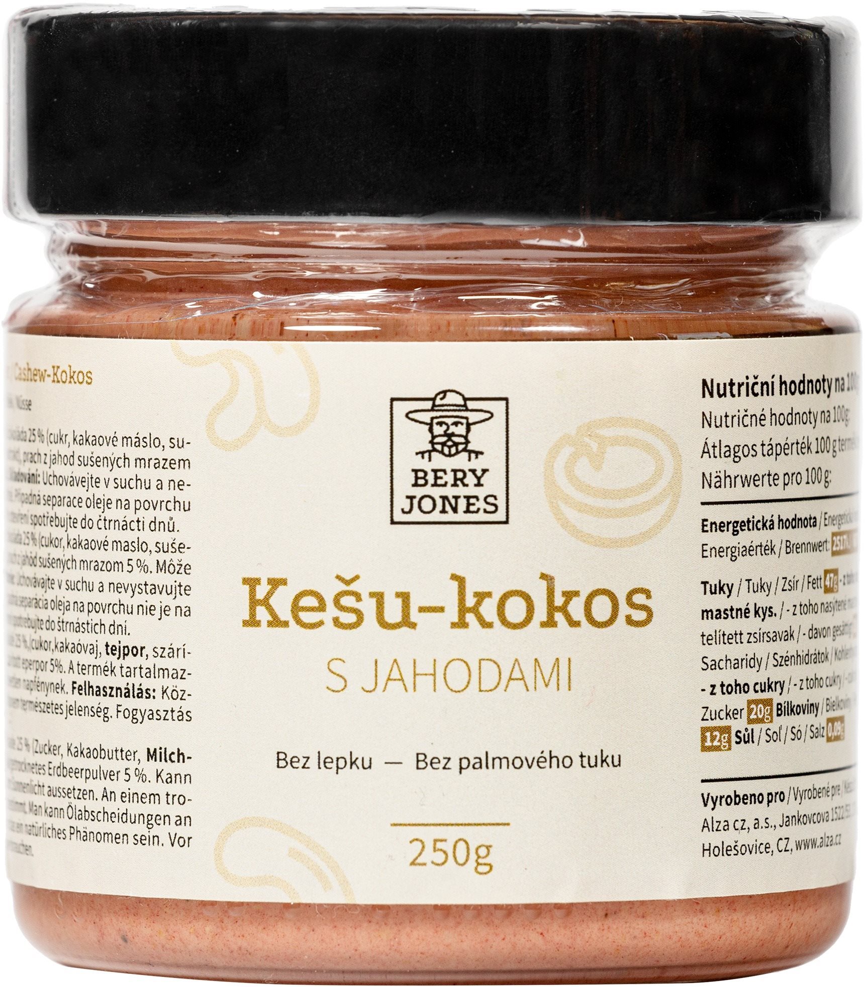 Bery Jones Kešu krém s kokosom a jahodami 250g