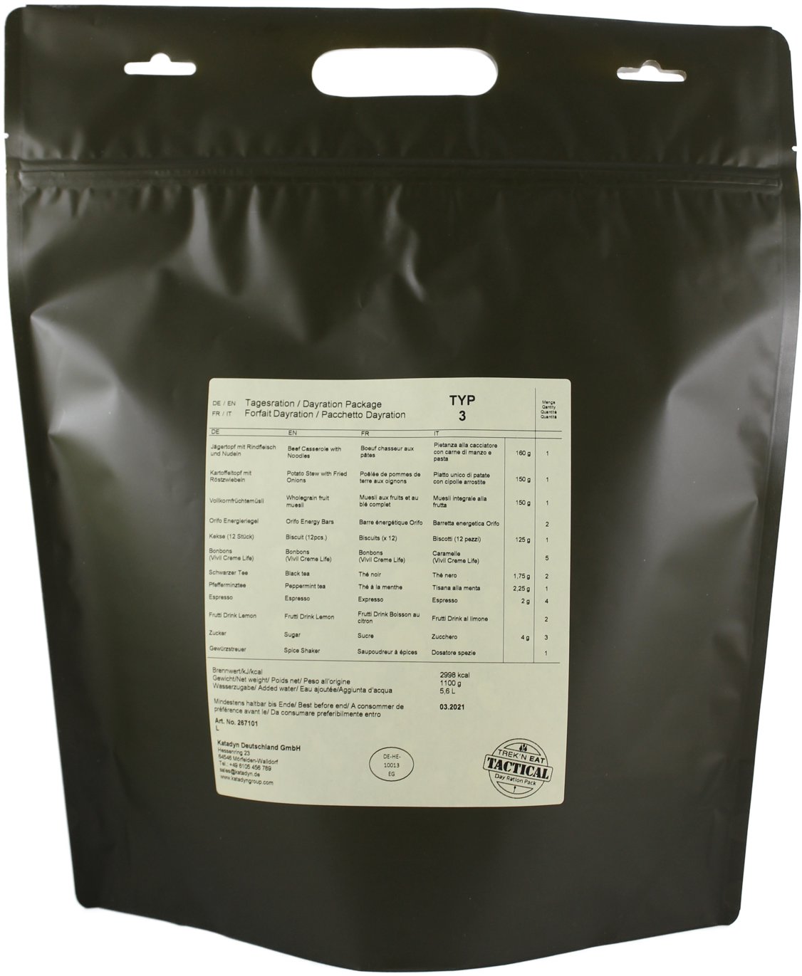 Trek'n Eat Celodenný potravinový balíček Typ 3