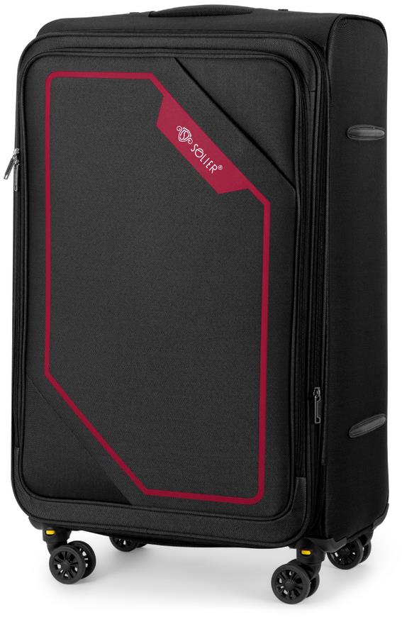 Solier Softflex 2240 stredný mäkký kufor M 23“ čierny/červený